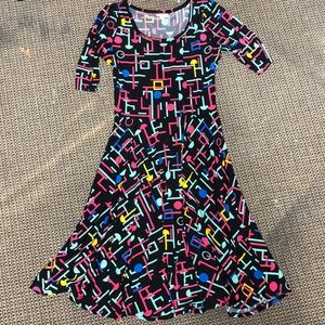 Lularoe Nicole dress black with colors